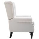 Retro Cream White Wingback Accent Chair for Living Room and Bedroom