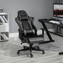 Black High Back Gaming Chair with Head Pillow and Lumbar Support