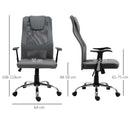 Grey Mesh & PU Leather Office Swivel Chair with Adjustable Height