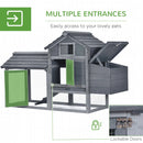 Grey Small Chicken Coop with Run and Nesting Box - 150.5 x 54 x 87cm