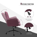 Purple Spandex Office Chair with Adjustable Height and Armrest