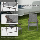 Grey Folding Garden Chairs with Mesh Seats - Set of 2