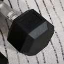 10kg Hex Rubber Dumbbells Set - Black - Home Gym Fitness Equipment