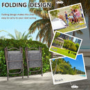 Grey Folding Garden Chairs with Mesh Seats - Set of 2
