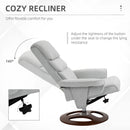 Grey Swivel Recliner Chair with Ottoman Set