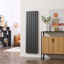 Grey Vertical Designer Radiator - 460 x 1600 mm Double Panel Water Heater