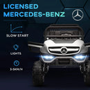 White Kids Electric Ride-On Mercedes Unimog Car with Remote Control