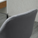 Dark Grey Velvet Ergonomic Office Chair with Adjustable Height and Support
