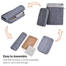 Grey Wooden Laundry Basket with Split Compartment and Lid