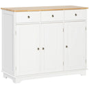 White Modern Sideboard with Storage Cabinets and Drawers