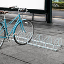 Silver Bike Storage Rack - Wall/Floor Mount, Locking, 6 Racks, 179L x 33W x 27H