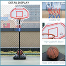 Red Portable Outdoor Basketball Hoop Stand - Adjustable Height, Sturdy Rim, Stable Base