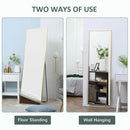 Gold Frame Full Length Mirror, 160 x 50 cm - Wall-Mounted or Freestanding Rectangle Dressing Mirror