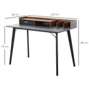 Black Compact Computer Desk with Monitor Stand and Storage