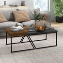 Rustic Brown Industrial Nesting Coffee Table Set