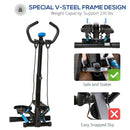 Adjustable Twist Stepper with LCD Screen, Black and Blue