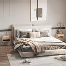 Natural Wall Mounted Bedside Table with Drawer and Shelf, 37 x 32 x 21cm