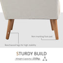 Cream Linen Armchair with Wooden Frame