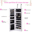 White LED Mirror Jewelry Cabinet Organizer