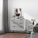 Modern White Chest of Drawers with Metal Handles