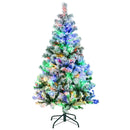 4.5' Frosted Artificial Christmas Tree with LED Lights - White or Colourful