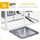 Grey 2-Tier Rabbit Hutch with Run and Water-Resistant Roof