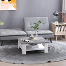Vintage Industrial 2-Tier Square Coffee Table with Storage Shelf - Indoor Living Room