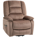Brown Electric Massage Recliner Chair with Heat and Side Pocket