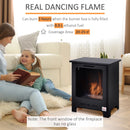 Black Freestanding Bioethanol Fireplace - 0.9L Tank, 3 Hours Burn Time
