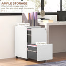 White 2-Drawer Steel Filing Cabinet with Lock and Wheels