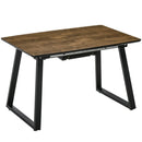 Extendable Wood Effect Dining Table for 4-6 People - Steel Frame, Hidden Leaves