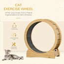Wooden Cat Treadmill with Carpeted Runway - Natural Wood Finish