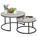 Modern Black Steel Nesting Coffee Tables Set