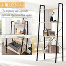 4-Tier Black Wooden Ladder Shelf