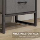 Black Four-Tier Industrial Display Shelf with Drawers