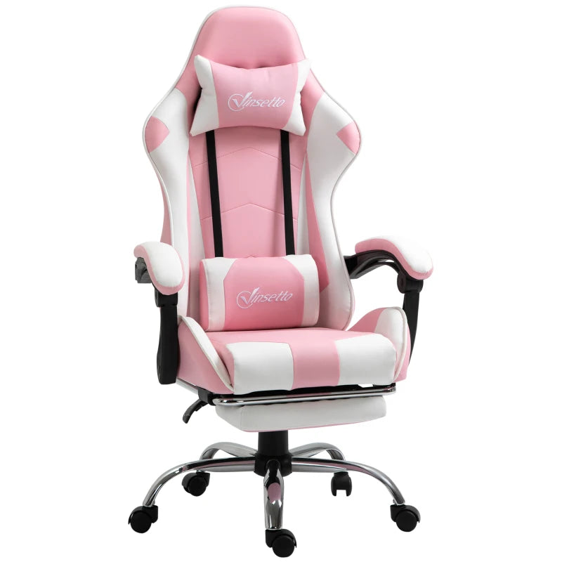 Ftx Racing Chair Pink Pink Racing Gaming Chair with Lumbar Support & Head Pillow