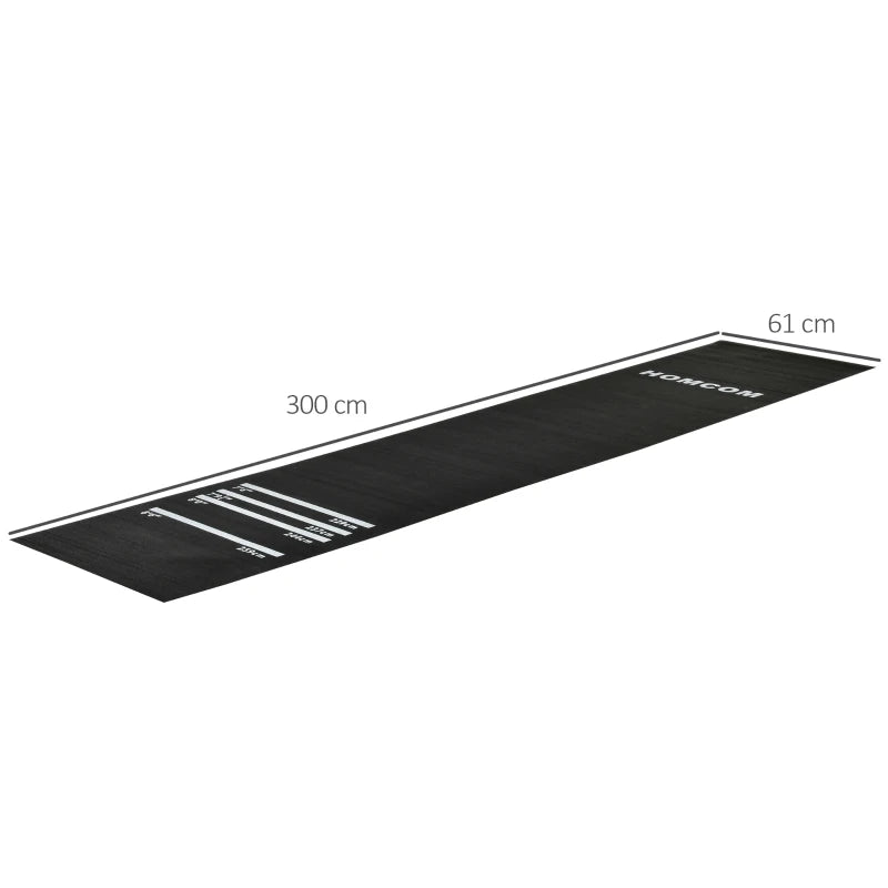 Rubber Dart Mat for Home and Club Use - 4 Throwing Distances - Black
