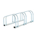 Silver Bike Storage Rack - Floor/Wall Mount, Locking Stand (3 Racks)