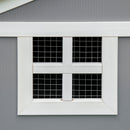 Grey Two-Tier Rabbit Hutch with Sunlight Panel Roof & Slide-Out Tray