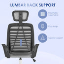 Grey Mesh Office Chair with Headrest, Lumbar Support & Armrest