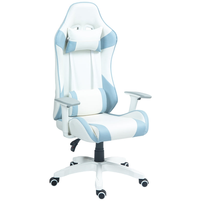 Light Blue Racing Gamer Chair with Reclining Feature