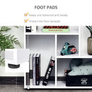 White 5-Unit Grid Bookcase with Melamine Foot Pads