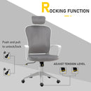 Grey Velvet Ergonomic Office Chair with Adjustable Headrest