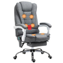 Grey Heated Massage Office Chair with Footrest