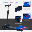 Blue Kids 3-Wheel Scooter with Flashing Wheels and Music