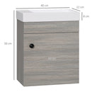 Grey Wall Mounted Bathroom Vanity with Basin and Storage