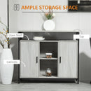 Light Grey Steel Frame Sideboard with 2 Doors and Shelves