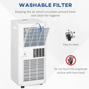 Portable 9000 BTU Air Conditioner - Cooling Dehumidifier Fan, White, 18m² Room, Remote & Timer