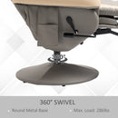 Grey Manual Recliner Armchair with Leg Rest, Reclining & Swivel Functions