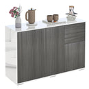 Modern 2-Drawer Light Grey and White Side Cabinet